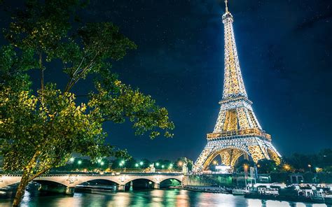 Online crop | HD wallpaper: Paris, The Eiffel Tower, city, night ...