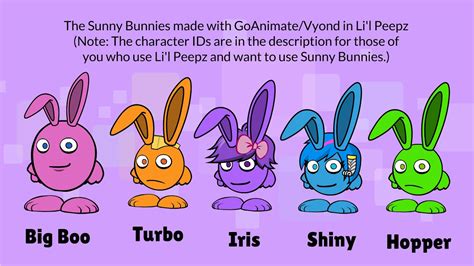 The Sunny Bunnies made with GoAnimate/Vyond Li'l Peepz (Character IDs ...