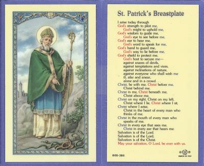 St Patrick's Breastplate Holy Card