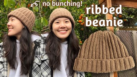 Easy Crochet Ribbed Beanie Tutorial for Beginners | No Bunch Beanie ...