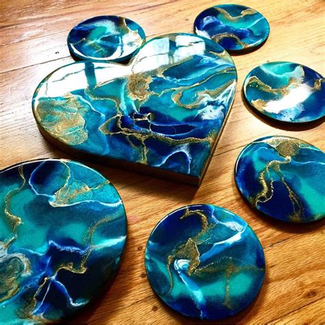 Pin by Annette Baz on Acrylic pour/abstract art | Resin furniture ...