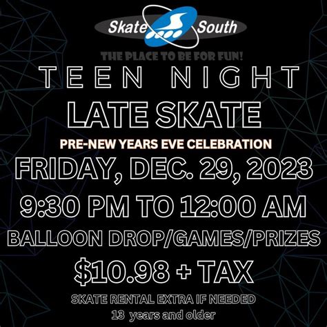 Skate South Teen Late Skate Night, Skate South, Des Moines, December 29 ...