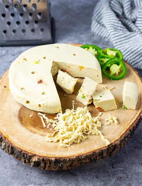 Vegan Pepper jack cheese recipe is flavorful, rich and creamy, studded ...