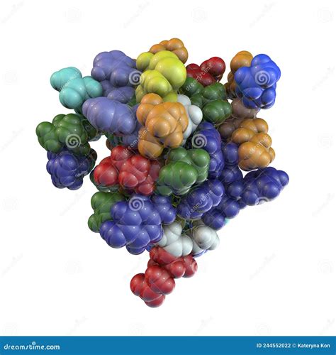 Insulin Molecule, 3D Illustration Stock Illustration - Illustration of ...