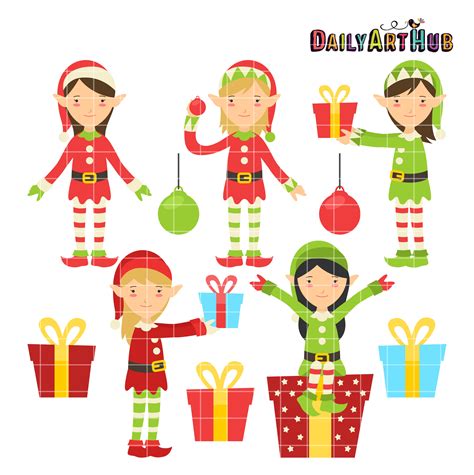 Christmas Elves Clip Art Set – Daily Art Hub – Free Clip Art Everyday