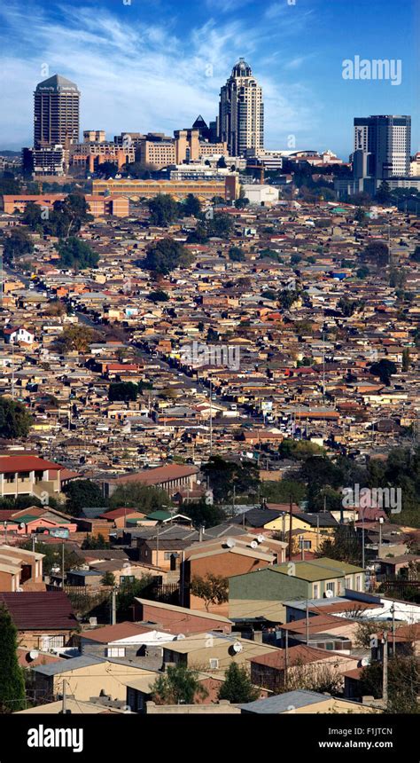 Alexandra township with Sandton skyline Stock Photo, Royalty Free Image ...