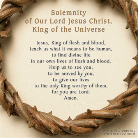 Prayer for the Solemnity of Our Lord Jesus Christ, King of the Universe ...