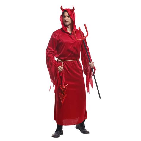 Adult Men Halloween Demon Costume Devil Cosplay Evil Role play Carnival ...