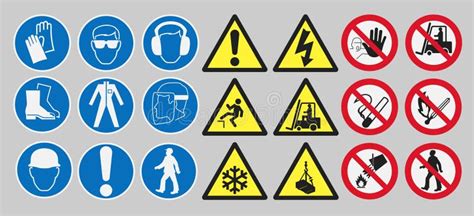 Work safety signs stock vector. Illustration of pack - 49705756