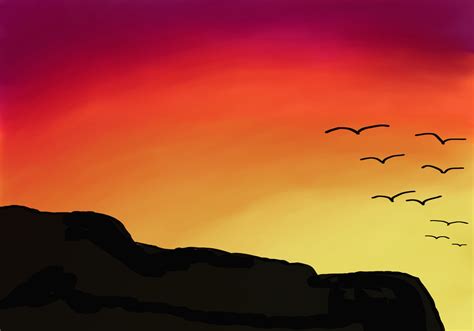 Easy digital painting | Digital painting, Drawing sunset, Digital art