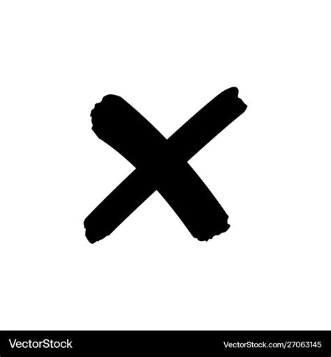 Cross sign or x mark icon no symbol Royalty Free Vector