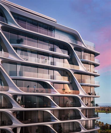 zaha hadid architects integrates curvilinear façade in melbourne landscape