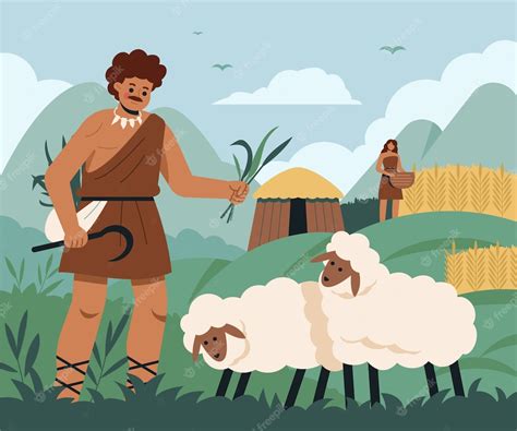 Free Vector | Hand drawn neolithic period illustration