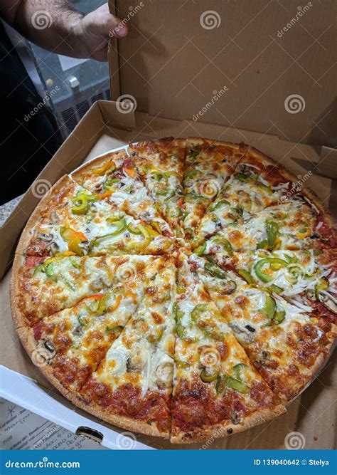 Take out pizza stock photo. Image of style, away, veggie - 139040642