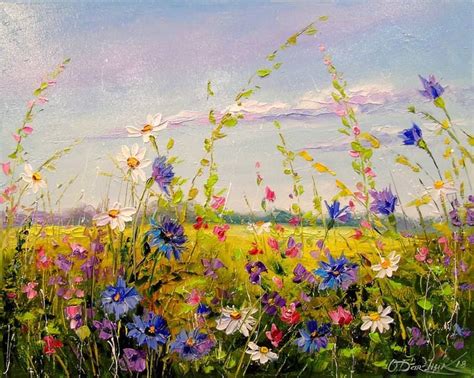 Flowers on the meadow Olha Darchuk in 2020 | Wildflower paintings ...