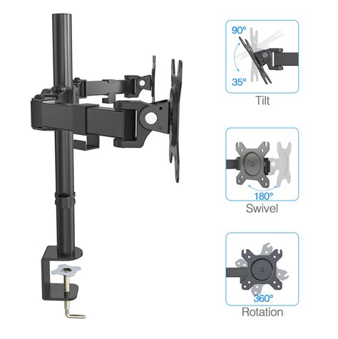 Clamp Grommet Mounting Double Articulating Arm Monitor Desk Mount ...