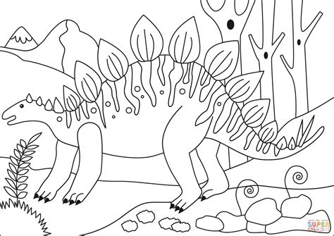 Stegosaurus coloring page | Free Printable Coloring Pages