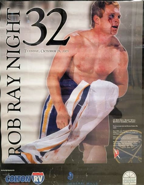 32 ROB RAY Night Poster 22x28 BUFFALO SABRES NHL Hockey Fights 10-28 ...