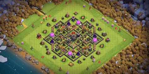 2022 COC TH9 New Home Base Layout with War Base Copy Link - Base of Clans