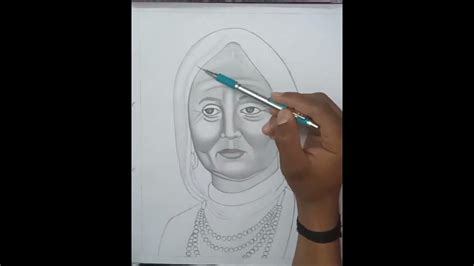 Mata Gujri Ji Drawing | Full Video | Realistic face shading | Happy0041 ...