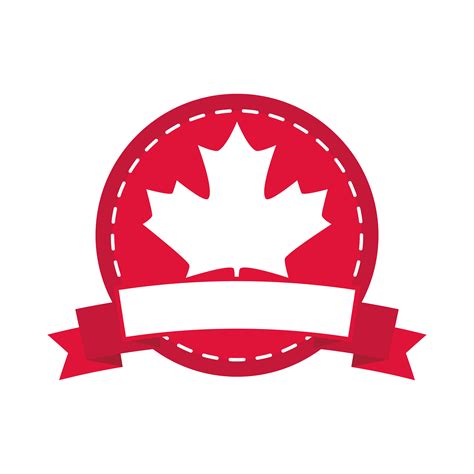 canada day maple leaf canadian flag color sticker design flat style ...