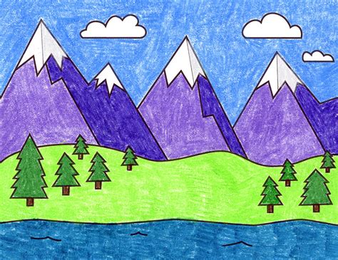 Free 30: Mountains Drawing Easy For Kids