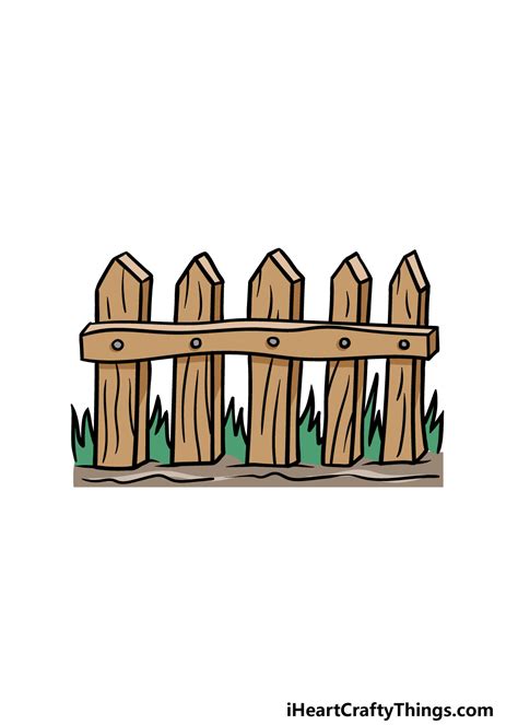 Fence Drawing - How To Draw A Fence Step By Step