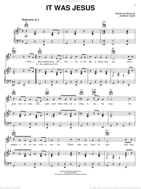 It Was Jesus sheet music for voice, piano or guitar (PDF)