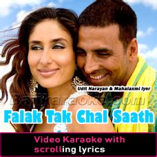 Falak Tak Chal Saath Mere – Video Karaoke Lyrics - Tashan – Udit ...