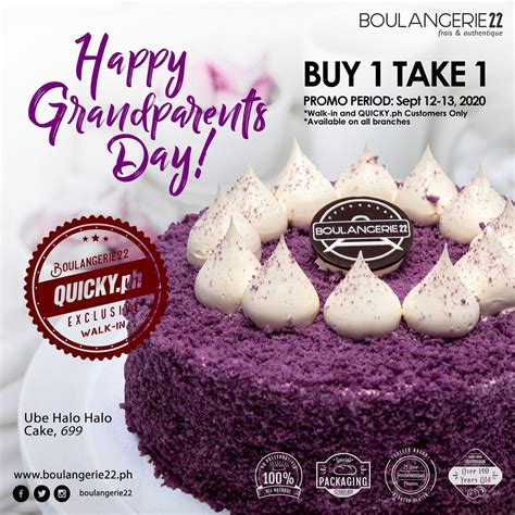 Manila Shopper: Boulangerie22 Grandparents Day Buy1 Get1 Cake Promo ...