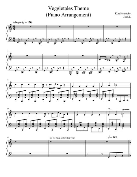 VeggieTales Theme | Piano Arrangement #NV2020 Sheet music for Piano ...