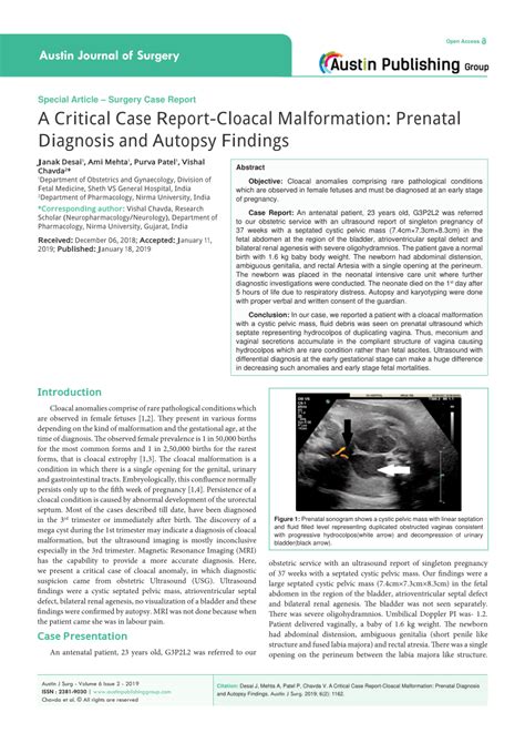 (PDF) A Critical Case Report-Cloacal Malformation: Prenatal Diagnosis ...