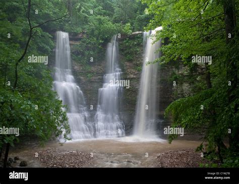 Waterfall in a forest, Triple Falls, Ozark Mountains, Ozark National ...