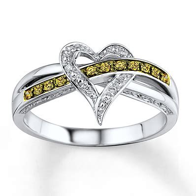 Kay Jewelers Diamond Heart Ring 1/20 ct tw Round-cut Sterling Silver ...