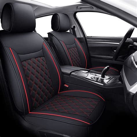 Buy RideoFrenzy Luxury Nappa Leather Car Seat Covers | ClubClass Black ...