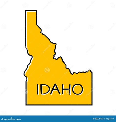 Idaho Outline Map Country ShapeIdaho Outline Map State Shape Cartoon ...