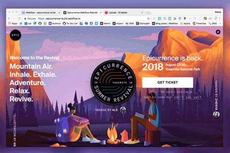 Epicurrence site rebuild (2018) - Webflow