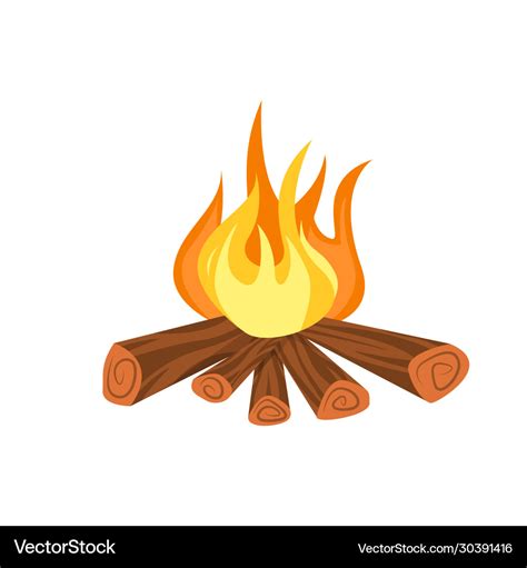 Wood fire Royalty Free Vector Image - VectorStock