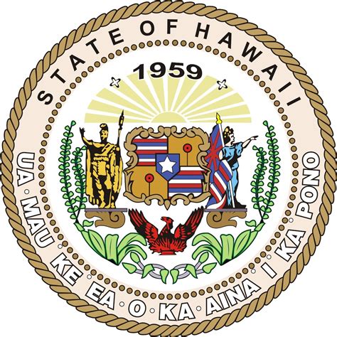 Hawaiʻi State Seal -- The State Motto is "Ua mau ke ea o ka ʻāina i ka ...