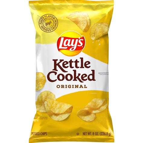 Lay's Kettle Cooked Potato Chips, Original, 8 oz Bag - Walmart.com ...