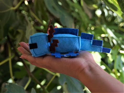 Minecraft Axolotl Blue Mini Plush Toy 6 | Etsy