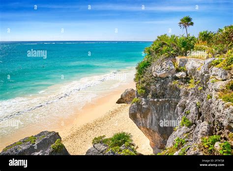 Caribbean Beach of Tulum, Mexico's Riviera, Mexico Stock Photo - Alamy