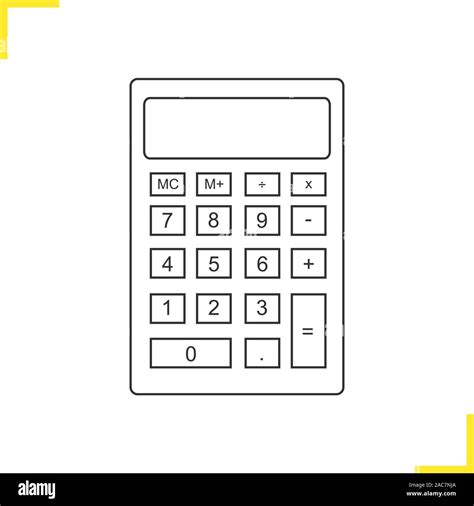 Calculator linear icon. Thin line illustration. Contour symbol. Vector ...