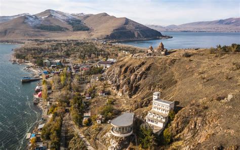 Aerial View of Sevanavank Monastery Complex on the Lake Sevan Stock ...