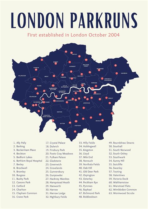 Parkruns in London Map - Etsy UK