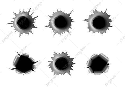 Bullet Hole Vector Art PNG, Realistic Bullet Holes Hole Vector, Graphic ...