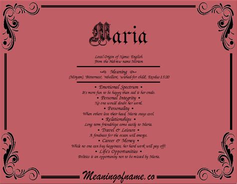 Maria - Meaning of Name