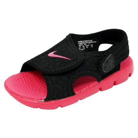 Nike - NIKE Sunray Adjustable 4 Girls' Sandals Black/Rush Pink 4Y ...