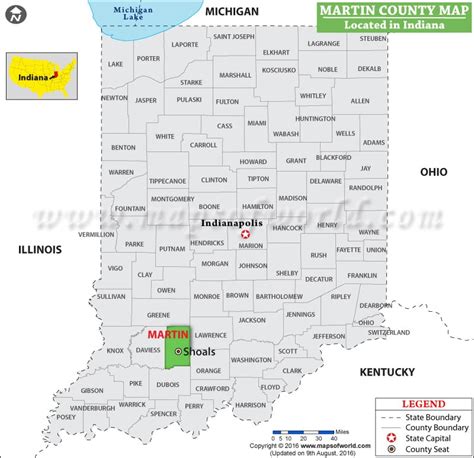 Martin County Map, Indiana