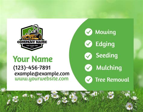 Lawn Service Business Cards Templates